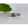 925 Sterling Silver Aquamarines Ring Size 8