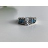 925 Sterling Silver Aquamarines Ring Size 8