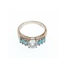 925 Sterling Silver Aquamarines Ring Size 8