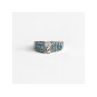 925 Sterling Silver Aquamarines Ring Size 8