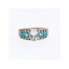 925 Sterling Silver Aquamarines Ring Size 8