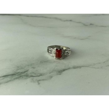 Vintage 925 Sterling Silver Agate Ring Size 5.5