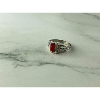 Vintage 925 Sterling Silver Agate Ring Size 5.5