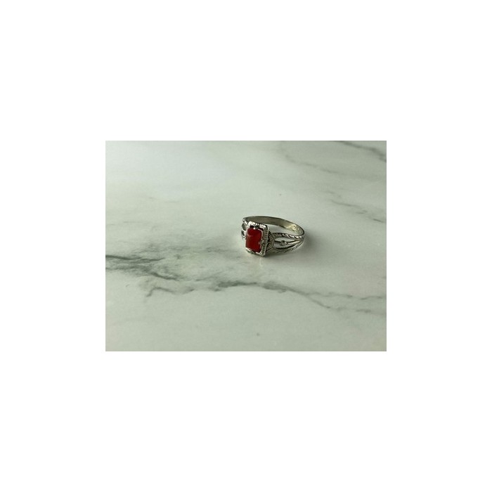 Vintage 925 Sterling Silver Agate Ring Size 5.5