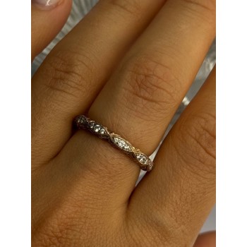 925 Sterling Silver Gold Plated Vanna K White Sapphire Ring Size 8