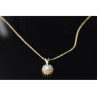 14K YELLOW GOLD PEARL & DIAMONDS CHAIN WITH PENDANT