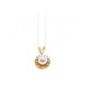 14K YELLOW GOLD PEARL & DIAMONDS CHAIN WITH PENDANT