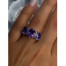 925 Sterling Silver Shiny Amethyst Ring Size 7
