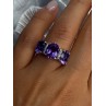 925 Sterling Silver Shiny Amethyst Ring Size 7
