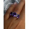 925 Sterling Silver Shiny Amethyst Ring Size 7