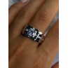 Mens 925 Sterling Silver CZ Ring Size 9.5