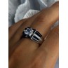Mens 925 Sterling Silver CZ Ring Size 9.5