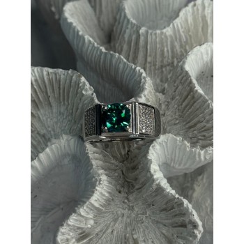 Mens 925 Sterling Silver CZ Ring Sizable 9