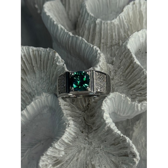 Mens 925 Sterling Silver CZ Ring Sizable 9