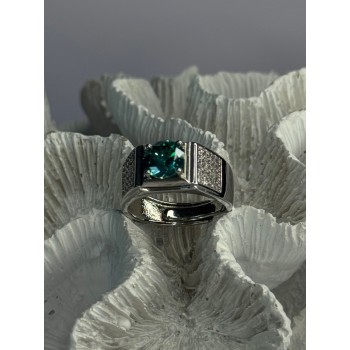 Mens 925 Sterling Silver CZ Ring Sizable 9