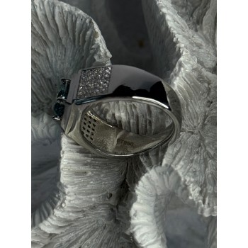 Mens 925 Sterling Silver CZ Ring Sizable 9