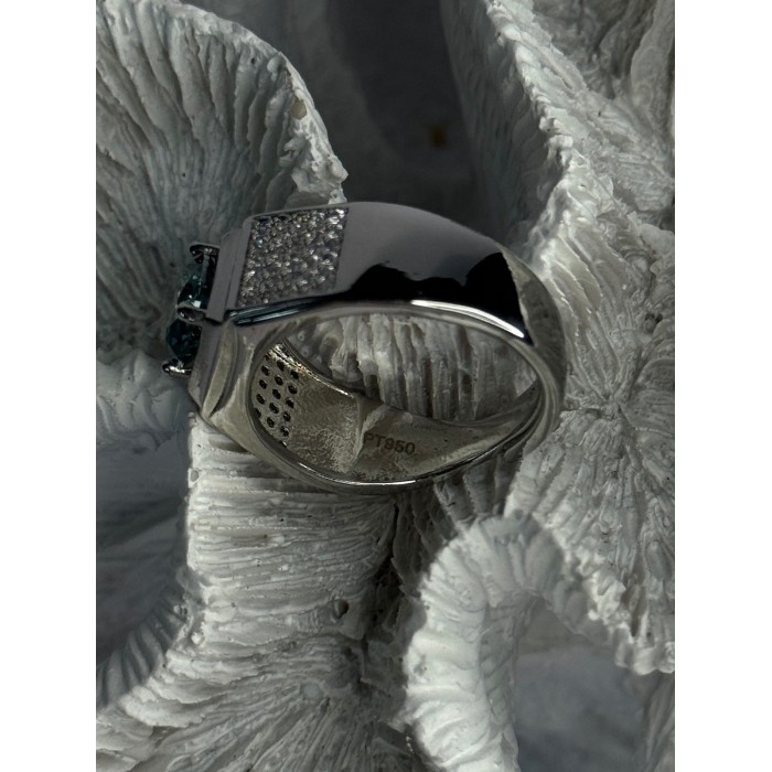 Mens 925 Sterling Silver CZ Ring Sizable 9