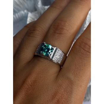 Mens 925 Sterling Silver CZ Ring Sizable 9