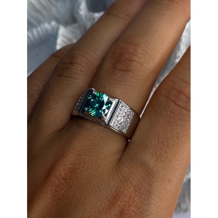 Mens 925 Sterling Silver CZ Ring Sizable 9