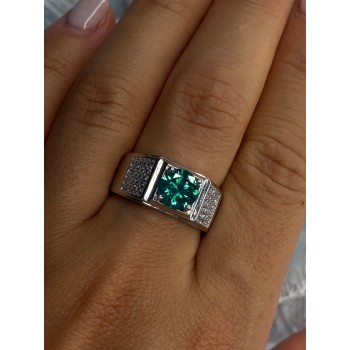 Mens 925 Sterling Silver CZ Ring Sizable 9