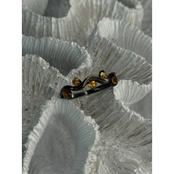 925 Sterling Silver Citrine Ring Size 9.5