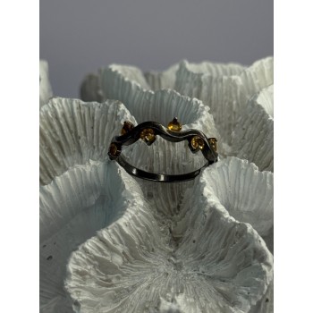 925 Sterling Silver Citrine Ring Size 9.5