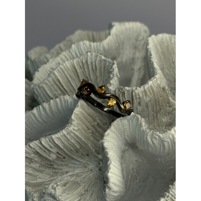 925 Sterling Silver Citrine Ring Size 9.5