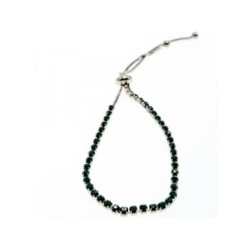 Bracelet Green CZ Slipknot Clasp