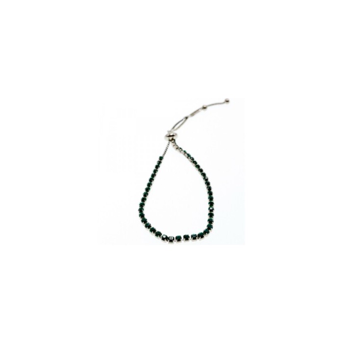 Bracelet Green CZ Slipknot Clasp