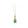 10K YELLOW GOLD TSAVORITE & DIAMONDS CHAIN WITH PENDANT