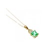 10K YELLOW GOLD TSAVORITE & DIAMONDS CHAIN WITH PENDANT
