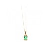10K YELLOW GOLD TSAVORITE & DIAMONDS CHAIN WITH PENDANT