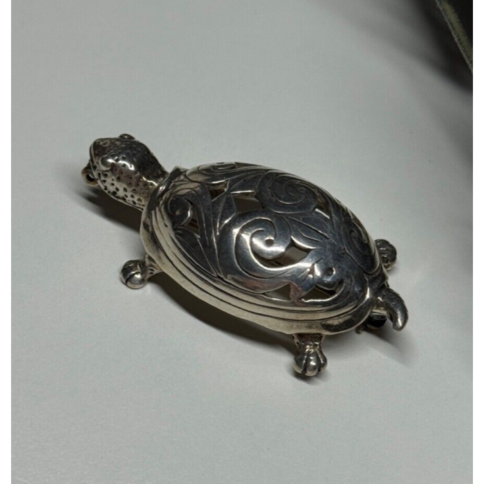 925 Sterling Silver Turtle Brooch