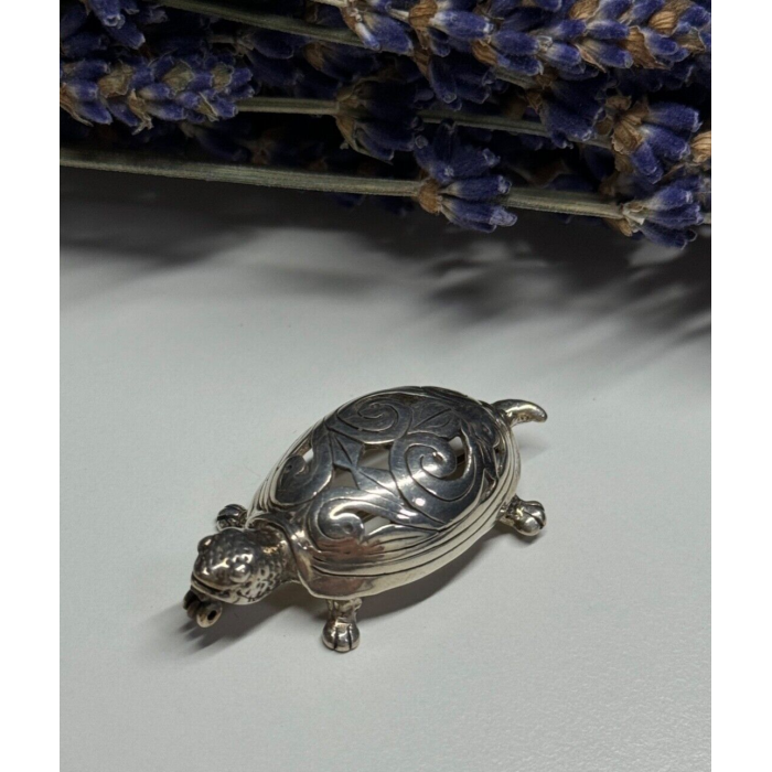 925 Sterling Silver Turtle Brooch