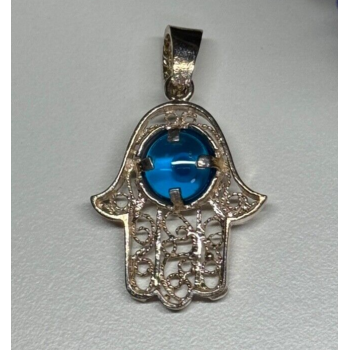 925 Sterling Silver Hamsa Hand Amulet Pendant
