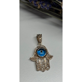 925 Sterling Silver Hamsa Hand Amulet Pendant