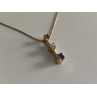 14K YELLOW GOLD TANZANITE & WHITE SAPPHIRE CHAIN WITH PENDANT