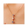 14K YELLOW GOLD TANZANITE & WHITE SAPPHIRE CHAIN WITH PENDANT