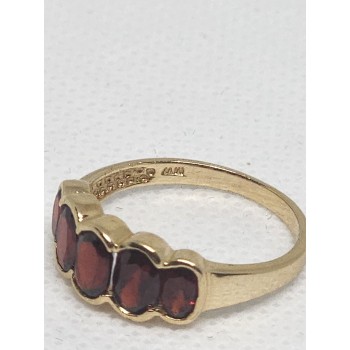 10K 417 YELLOW GOLD & GARNET RING MW SIZE 6