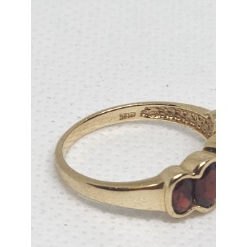 10K 417 YELLOW GOLD & GARNET RING MW SIZE 6