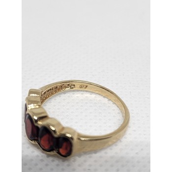 10K 417 YELLOW GOLD & GARNET RING MW SIZE 6