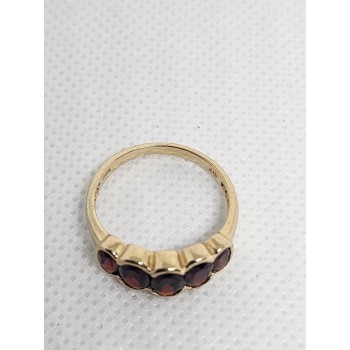 10K 417 YELLOW GOLD & GARNET RING MW SIZE 6