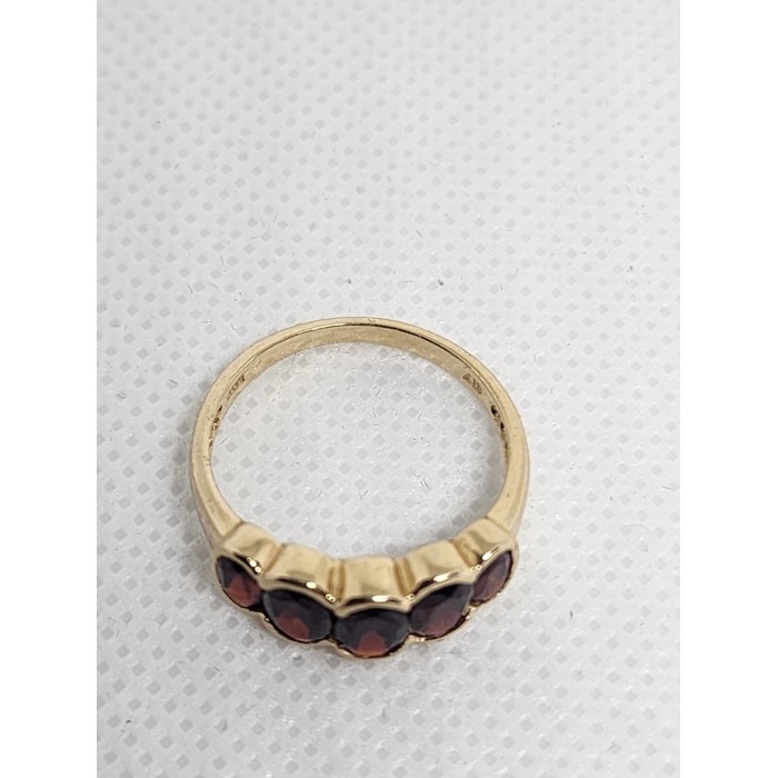10K 417 YELLOW GOLD & GARNET RING MW SIZE 6