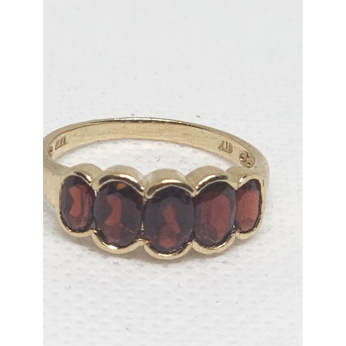 10K 417 YELLOW GOLD & GARNET RING MW SIZE 6