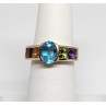 10K YELLOW GOLD TOPAZ, AMETHYST, PERIDOT, CITRINE & GARNET RING  SIZE 5