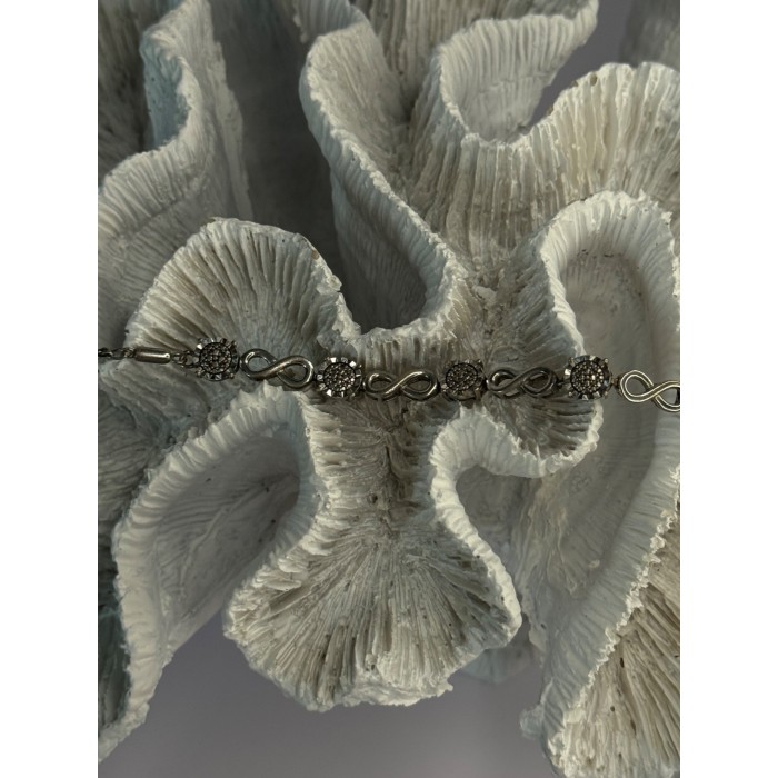 925 Sterling Silver Infinity Heart Bracelet Length 6-8