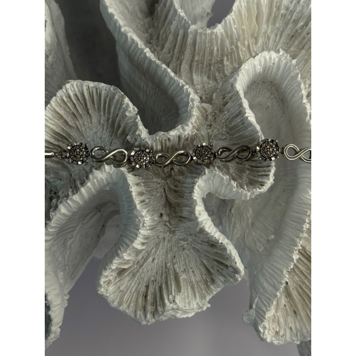 925 Sterling Silver Infinity Heart Bracelet Length 6-8