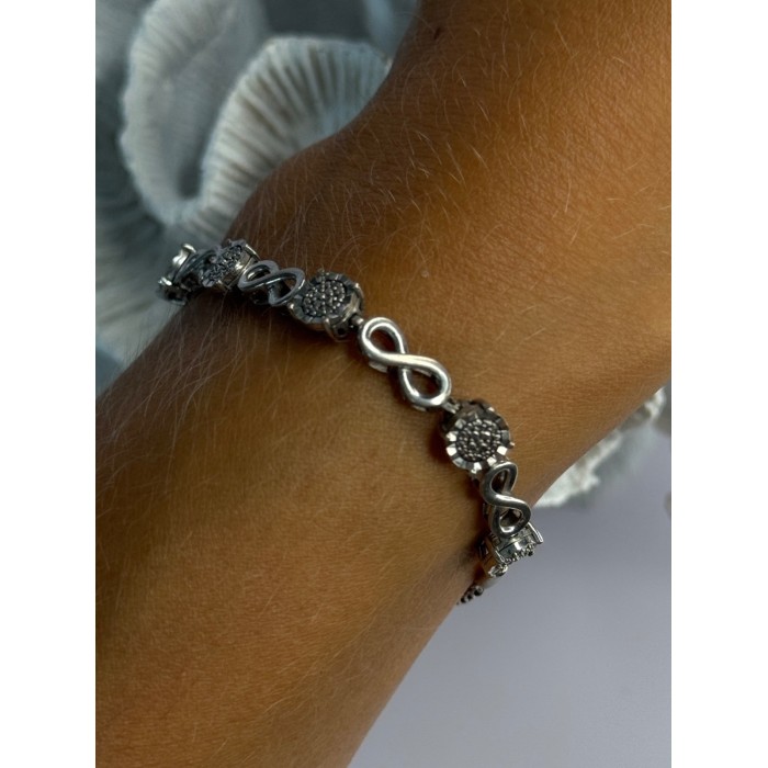 925 Sterling Silver Infinity Heart Bracelet Length 6-8