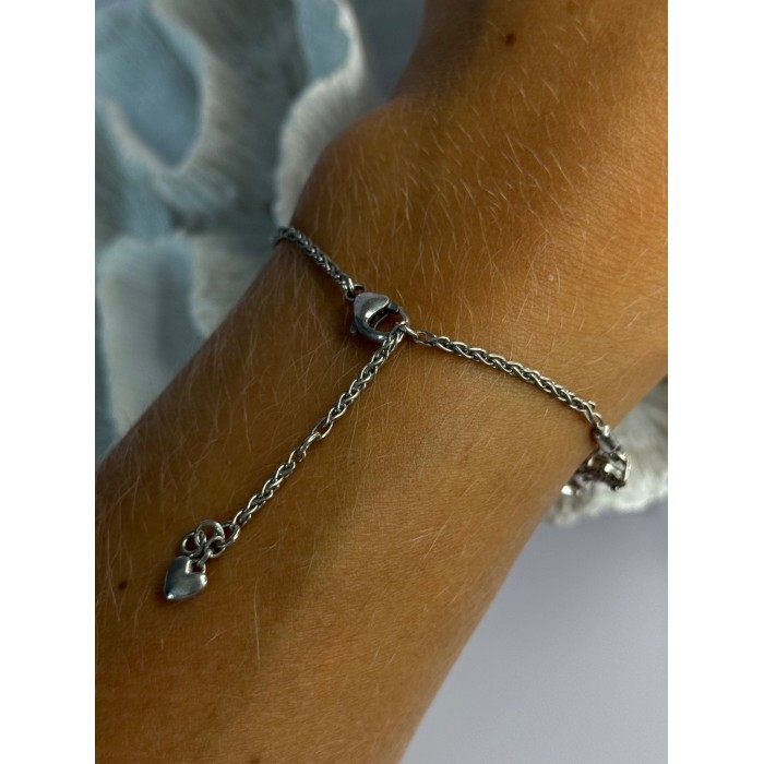 925 Sterling Silver Infinity Heart Bracelet Length 6-8