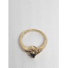 10K YELLOW GOLD SAPPHIRE & DIAMONDS RING  SIZE 5.5